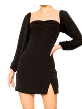 Abercrombie & Fitch Long Sleeve Draped Bodice Mini Dress